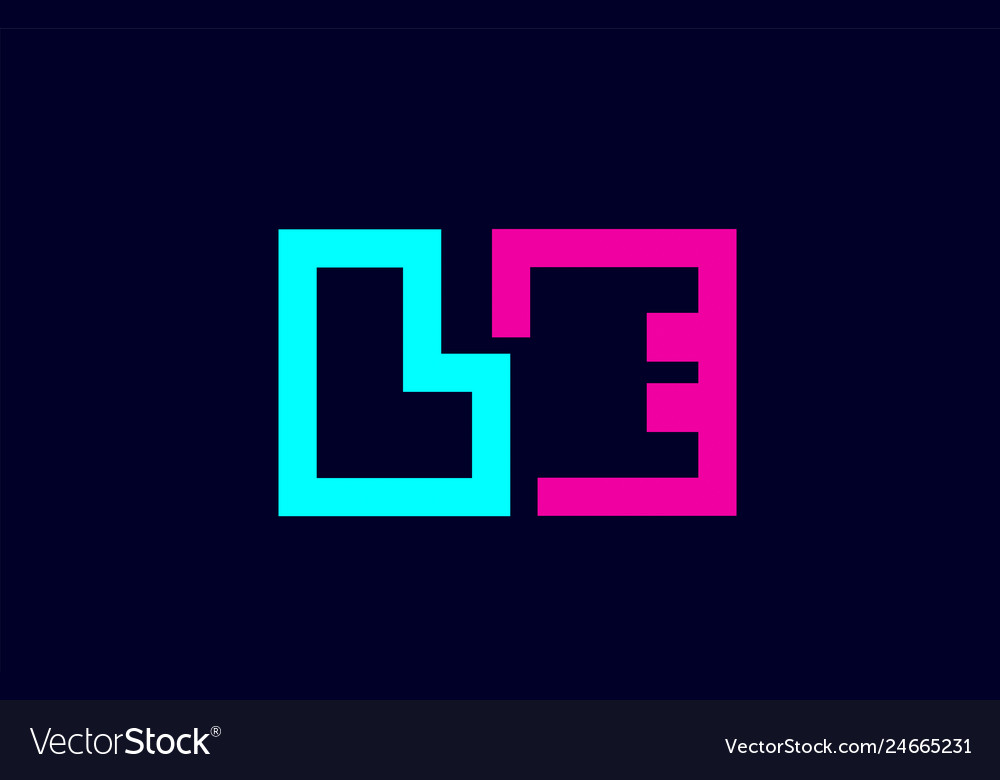 Le l e blue pink colorful alphabet Royalty Free Vector Image