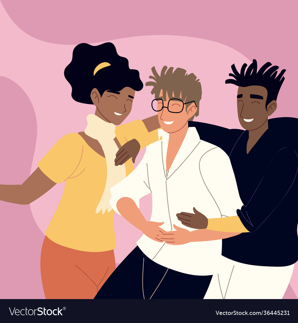 Men Woman Friends Royalty Free Vector Image - Vectorstock