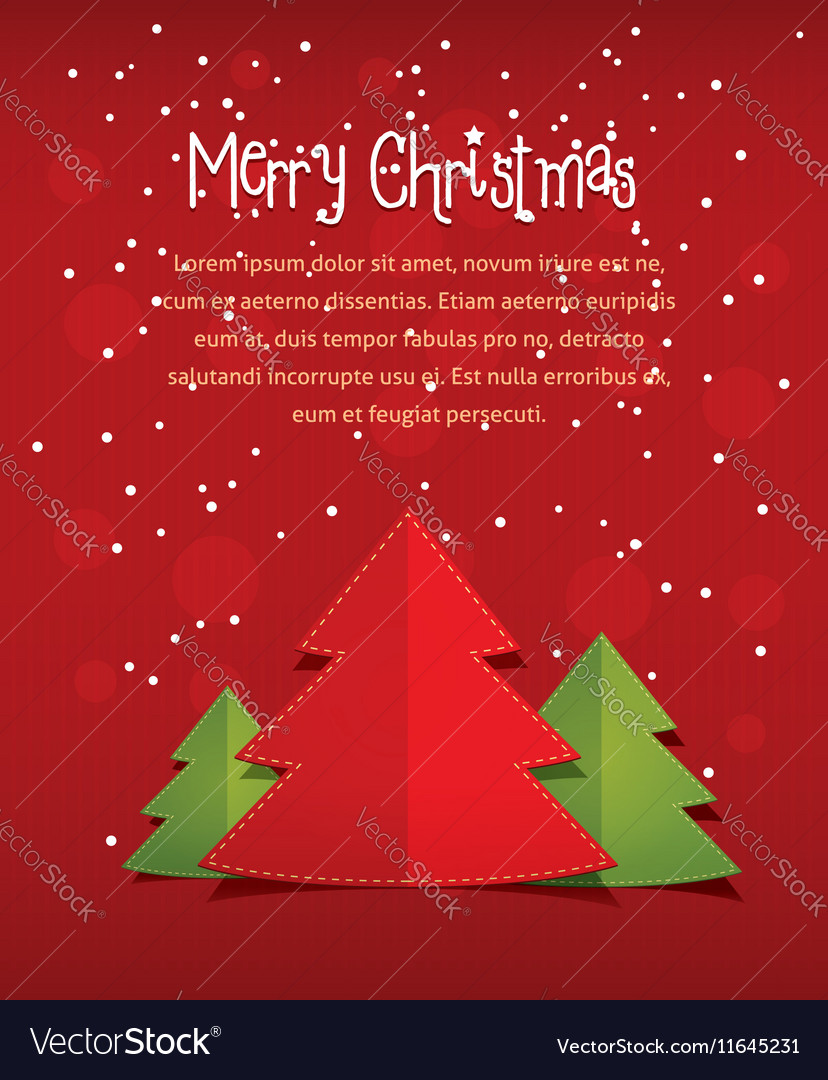 Merry christmas card with text red Royalty Free Vector Image