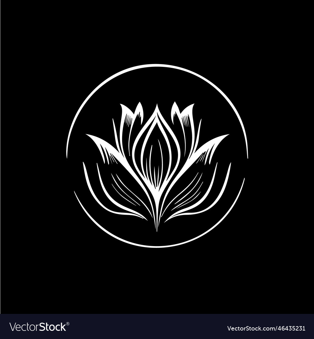 Minimalistic waterlily logo template white icon Vector Image Minimalistic waterlily logo template white icon Vector Image