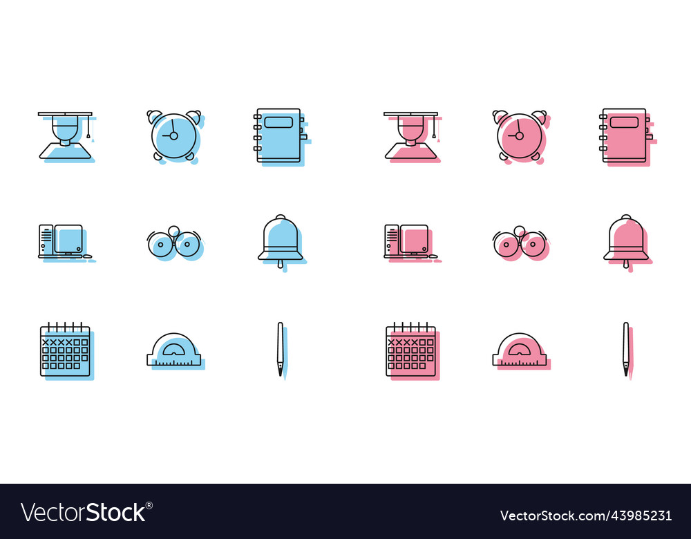 Set line calendar protractor grid for measuring vector image Set line calendar protractor grid for measuring