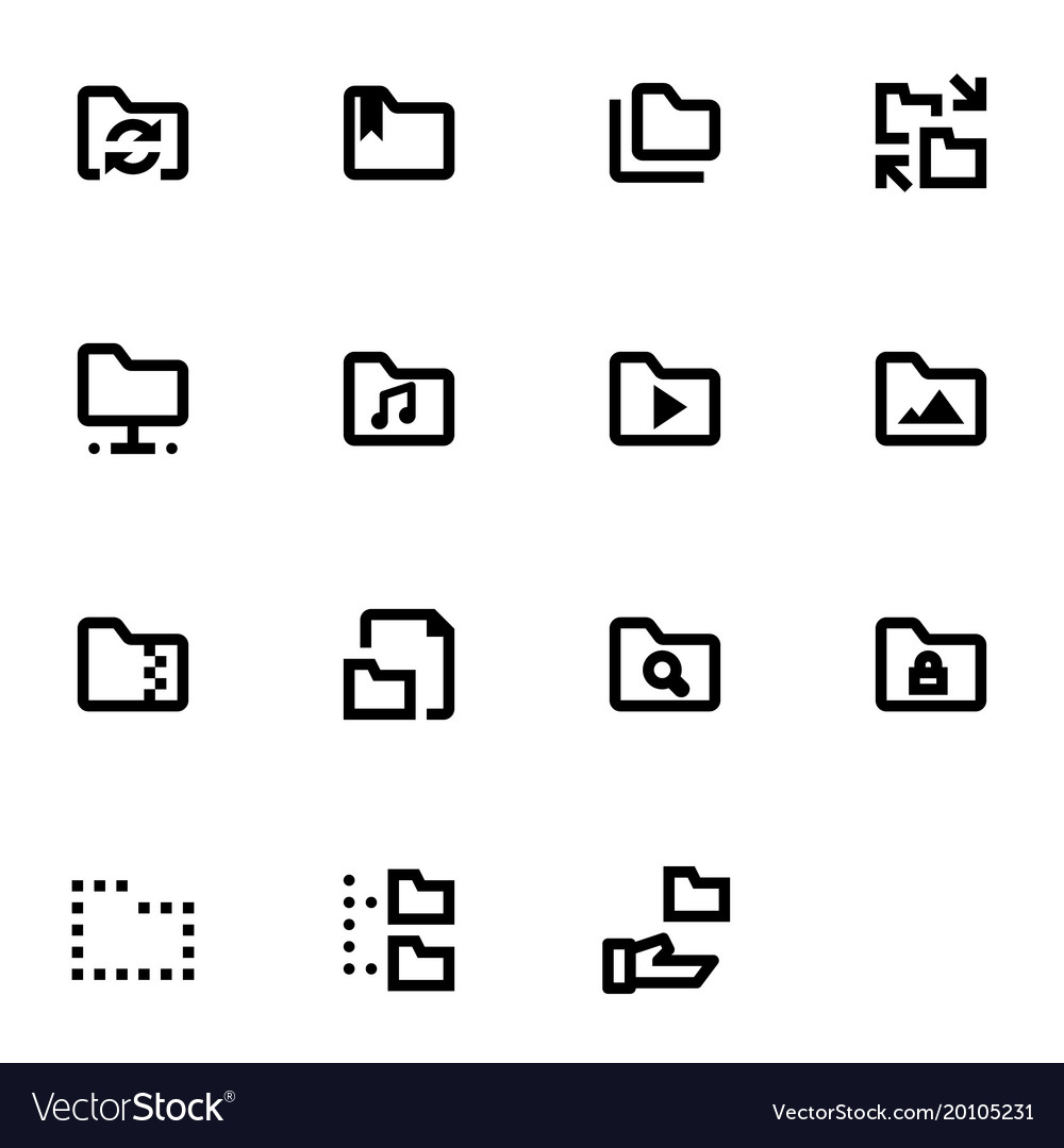 Set of folder icons