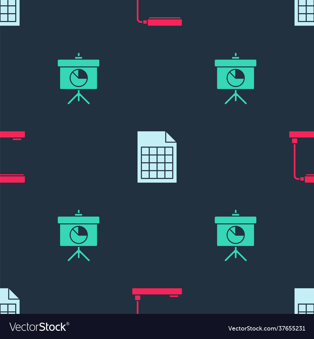 Set table lamp file document and chalkboard vector image Set table lamp file document and chalkboard