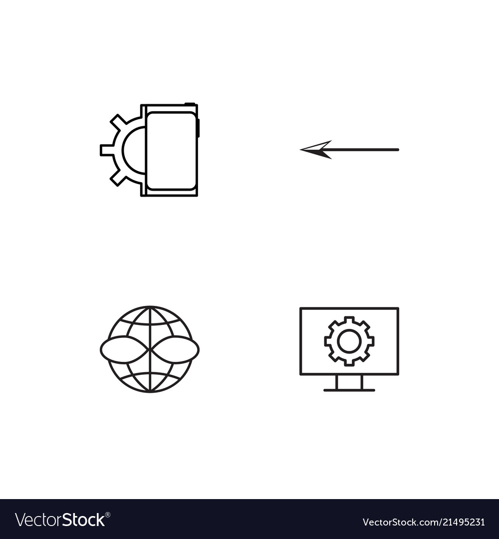 Time linear icons set simple outline
