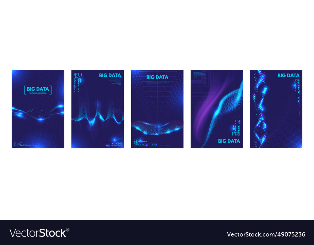 Abstract data flow poster digital technology Vector Image