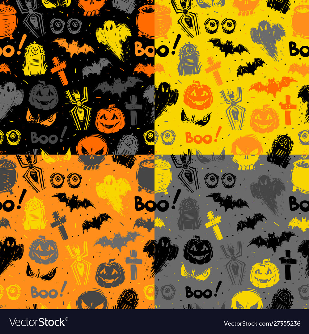 Abstract seamless halloween pattern for girls