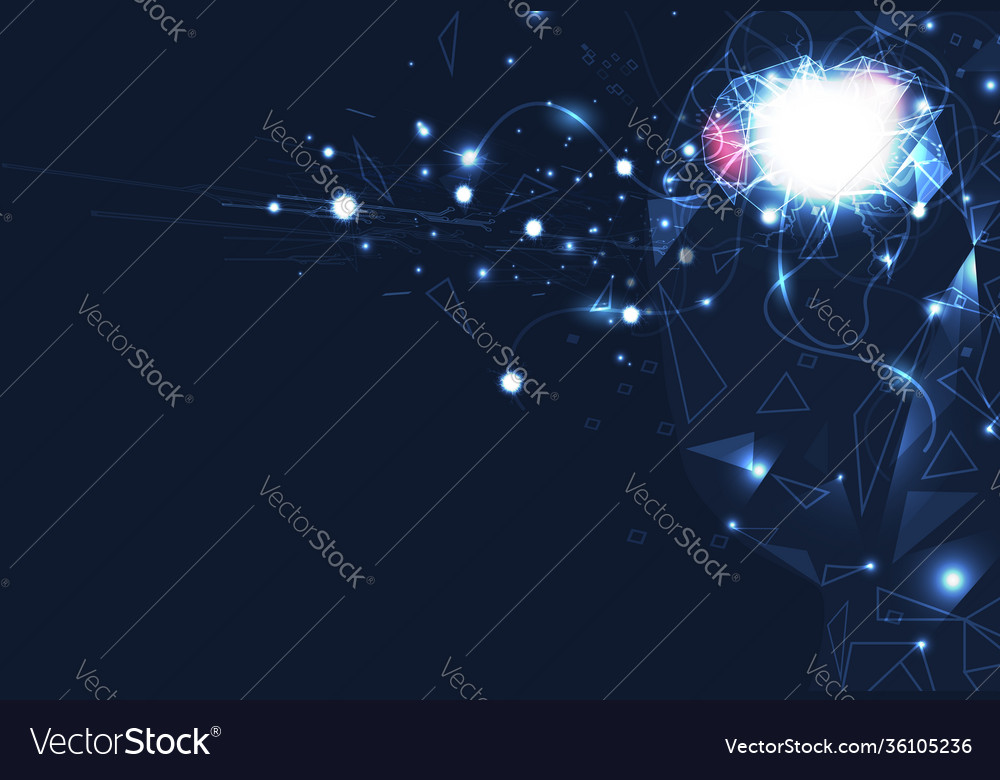 Artificial intelligence brain robot control vector image Artificial intelligence brain robot control