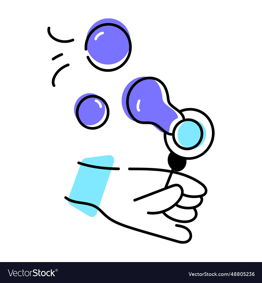 Blow bubbles trendy doodle icon Royalty Free Vector Image