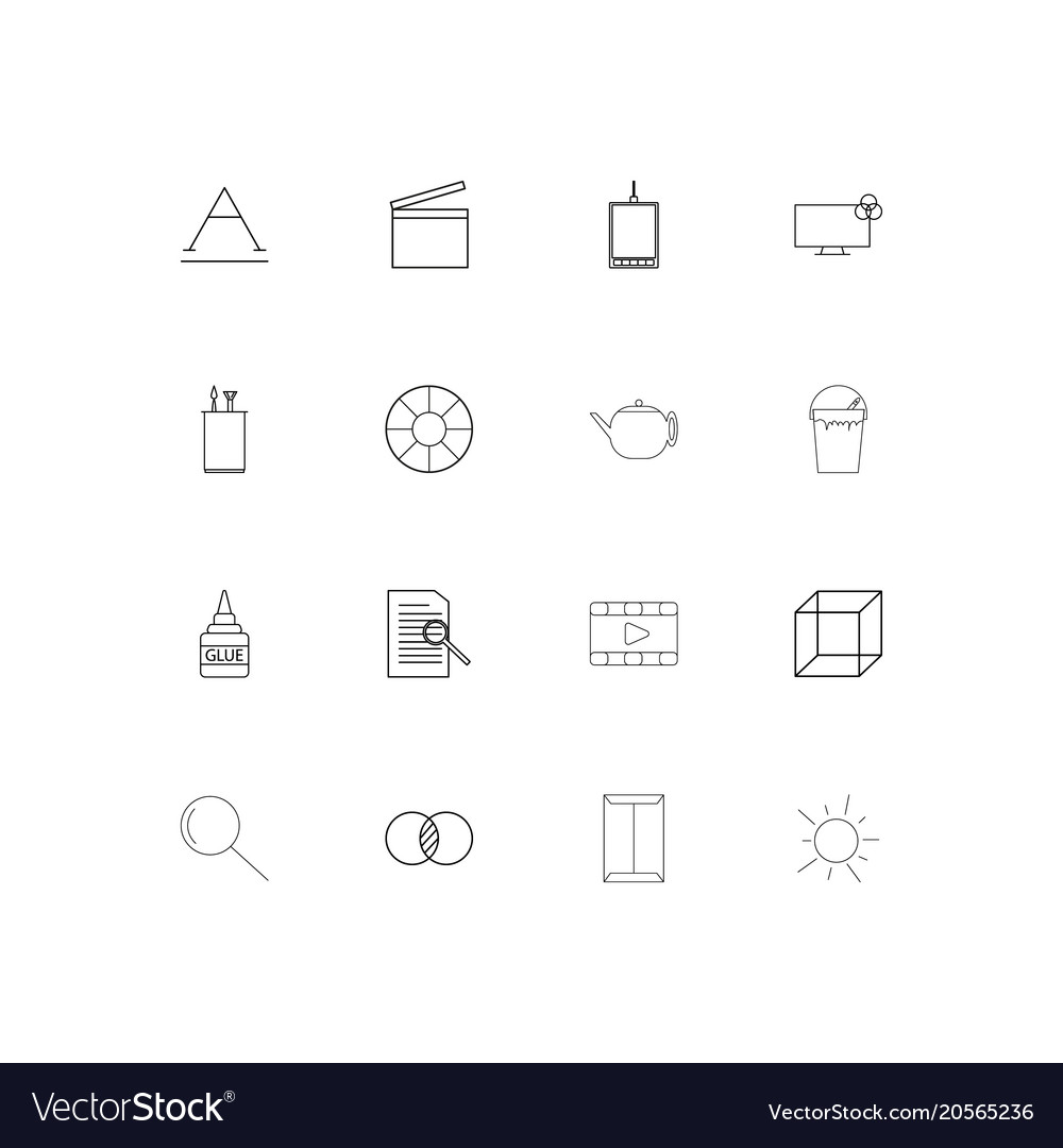 Creative process and design simple linear icons
