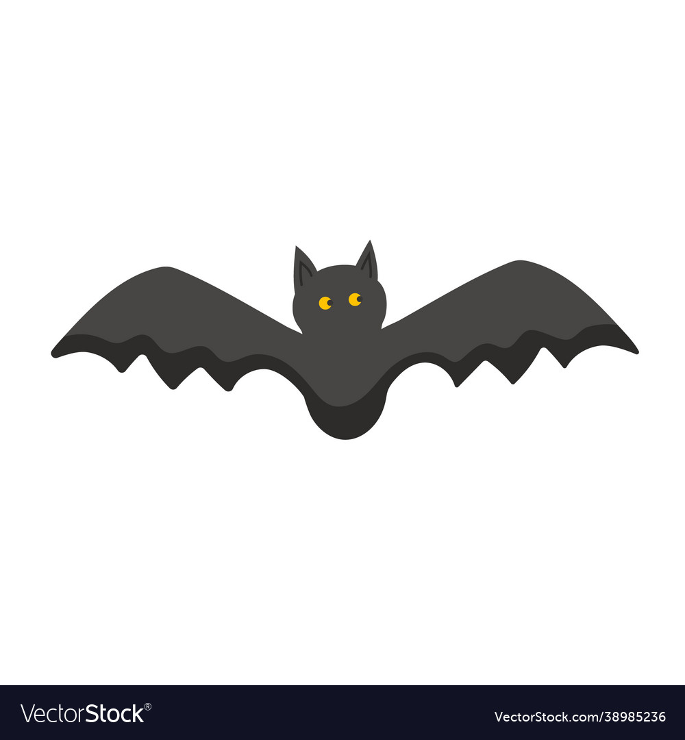 Flying bat in flat style Royalty Free Vector Image