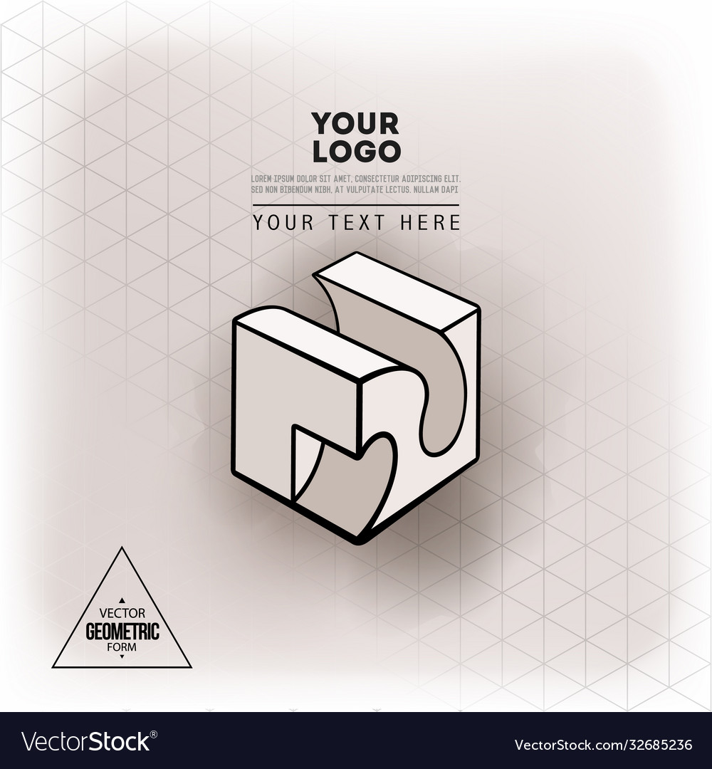 Geometric figure cube logo design