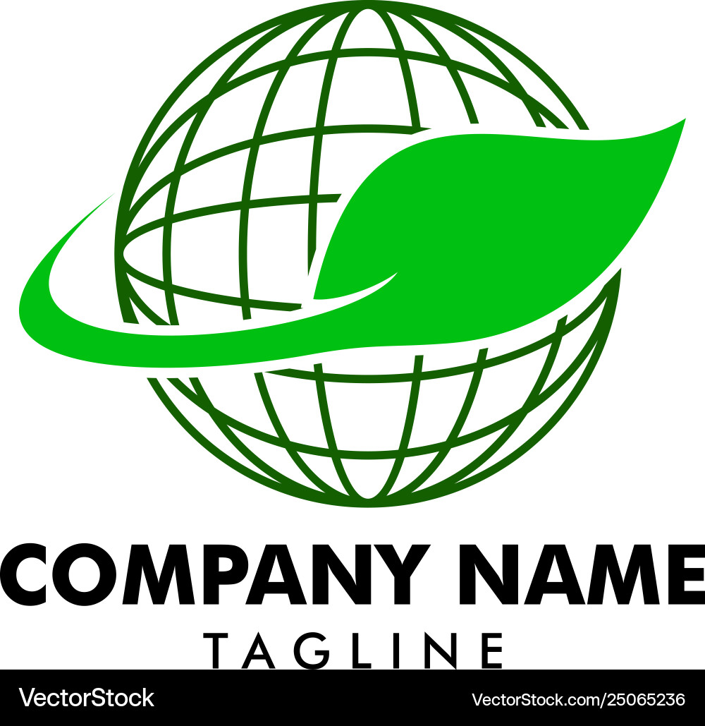 Globe leaf logo Royalty Free Vector Image - VectorStock