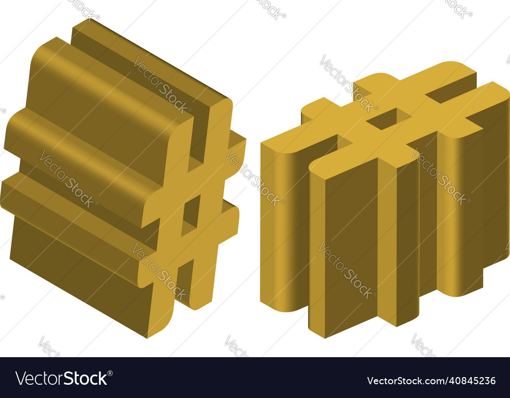 Isometric number symbol template for creating vector image Isometric number symbol template for creating