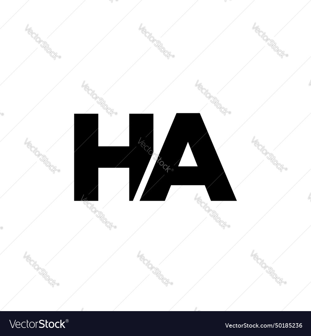 Letter h and a ha logo design template minimal Vector Image