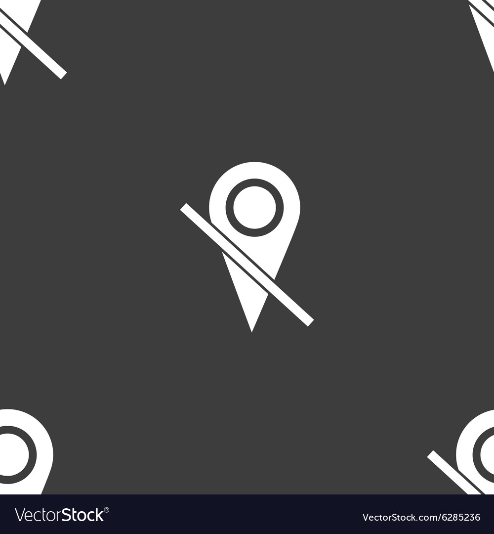 Map pointer icon sign seamless pattern on a gray