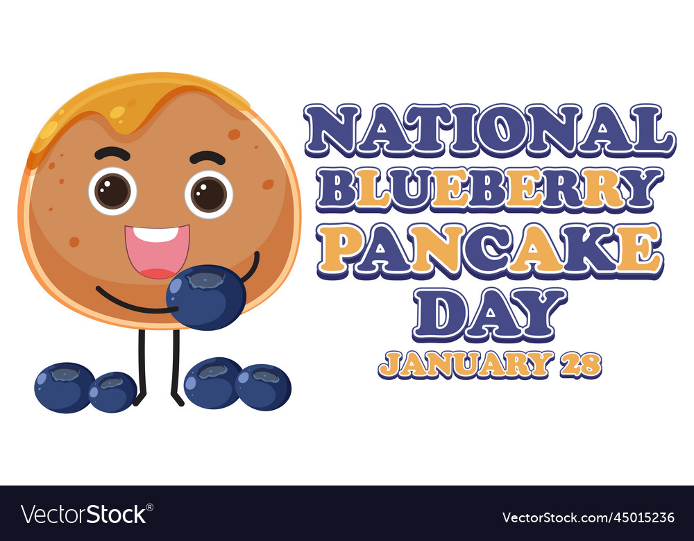 National blueberry pancake day design Royalty Free Vector