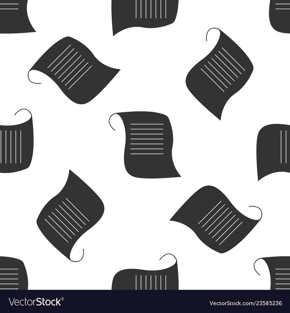 Paper scroll icon seamless pattern vector image Paper scroll icon seamless pattern