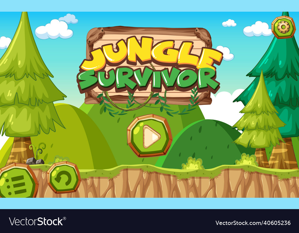 Platform game user interface design vector image Platform game user interface design