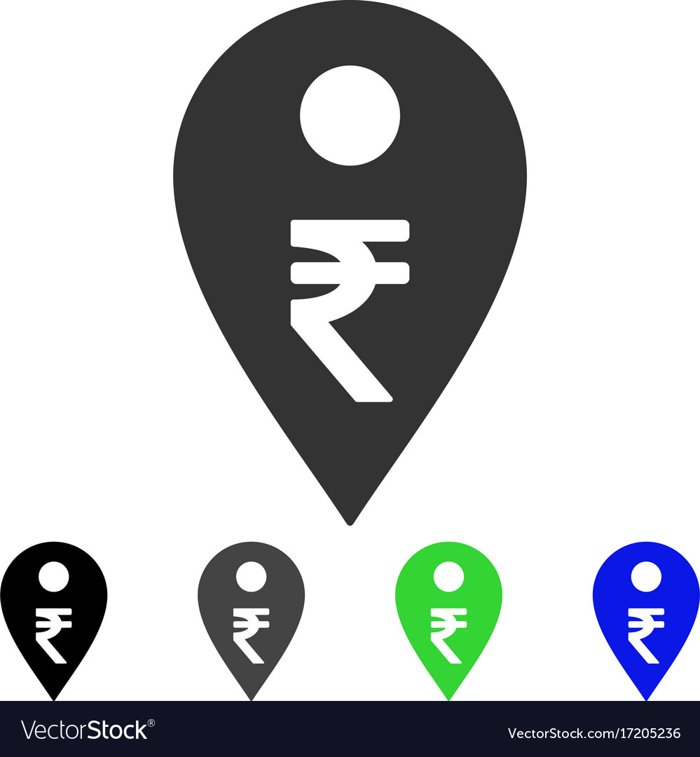 Rupee map marker icon Royalty Free Vector Image