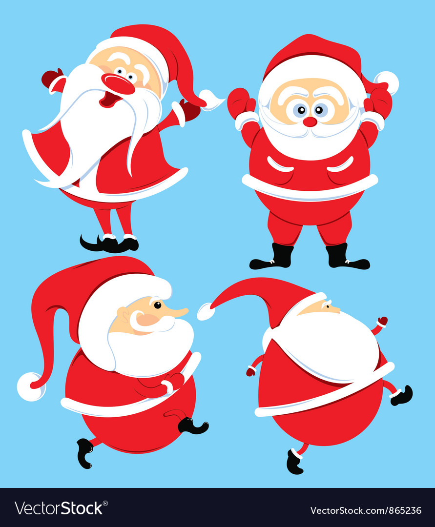 Santa Claus Set Royalty Free Vector Image - Vectorstock