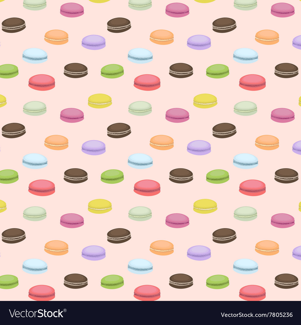 Seamless pattern with colorful macaroons