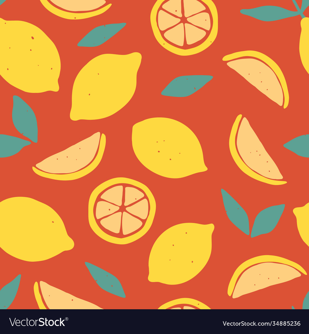 Seamless pattern with lemons