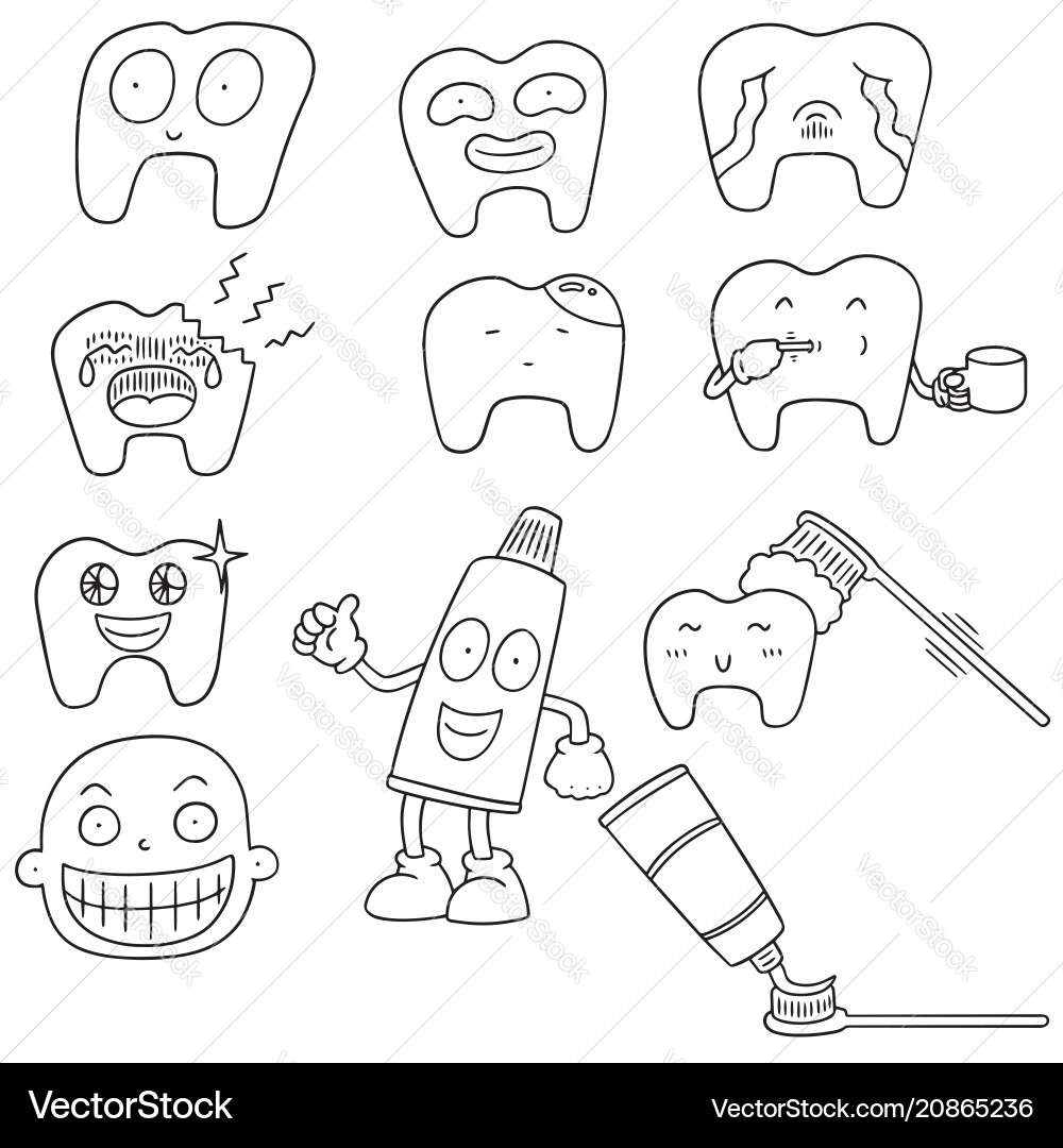 Set teeth Royalty Free Vector Image - VectorStock