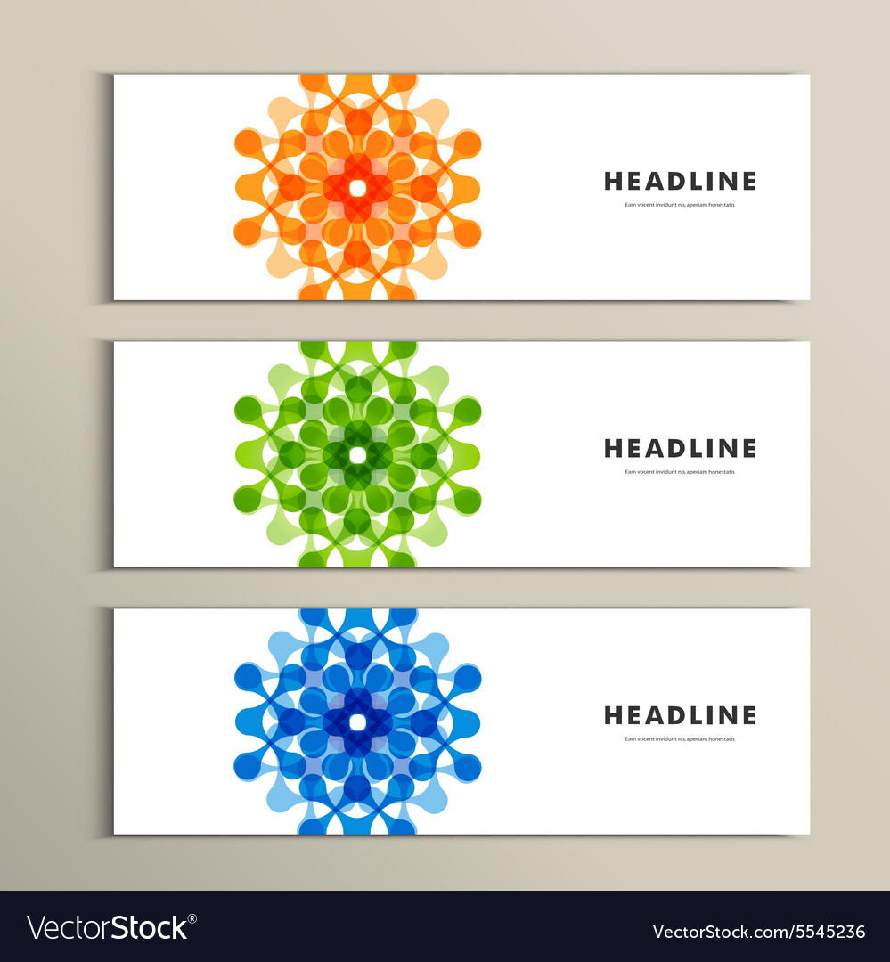 Three pattern abstract in banner design