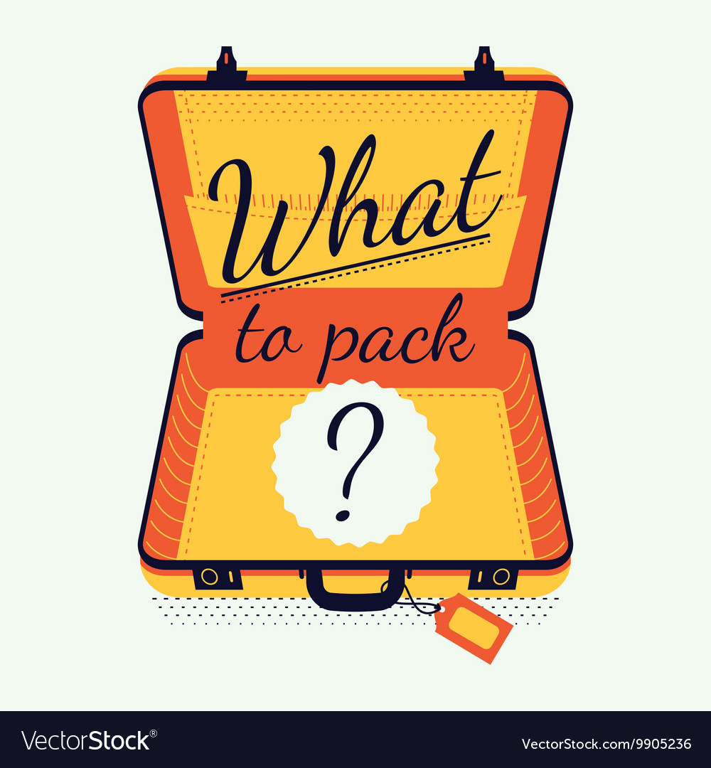 What To Pack Poster with an Empty Suitcase Vector Image