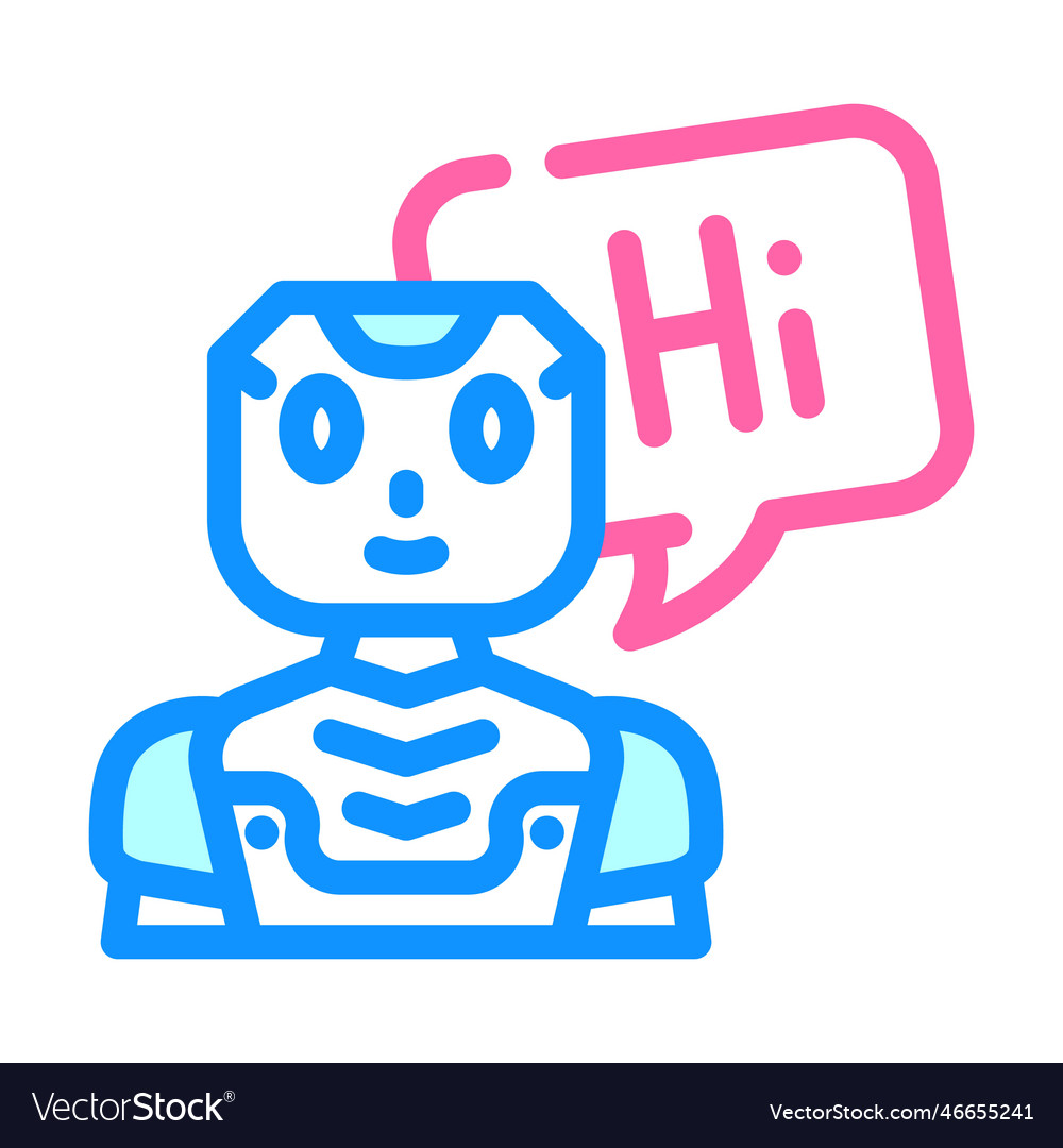 Assistant chat bot color icon vector image Assistant chat bot color icon