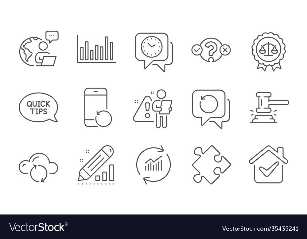 Bar diagram recovery data and clock icons set vector image Bar diagram recovery data and clock icons set