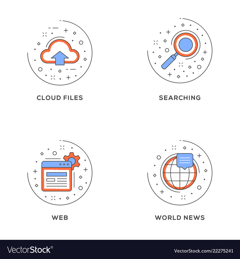 Cloud Files & Web Search Icons