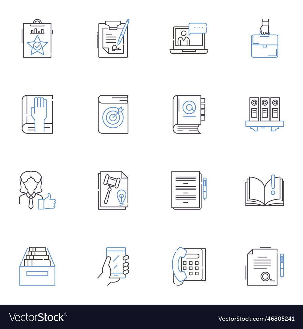 Conflict Resolution Line Icons Collection Vector Image