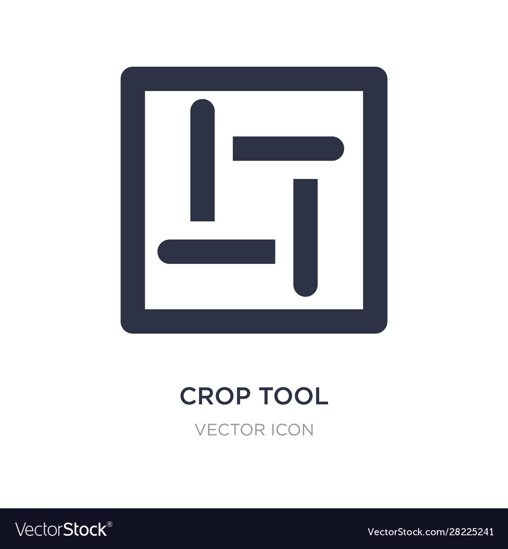Crop tool icon on white background simple element