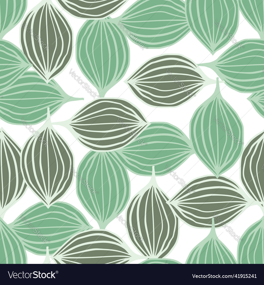 Exotic Outline Leaves Seamless Pattern Abstract Vector Image