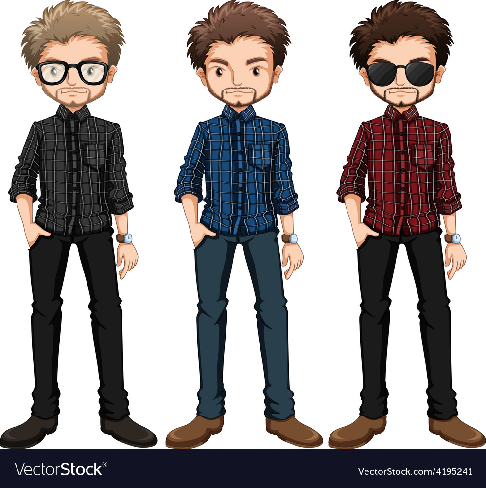 Hipster Men Royalty Free Vector Image Vectorstock 6784