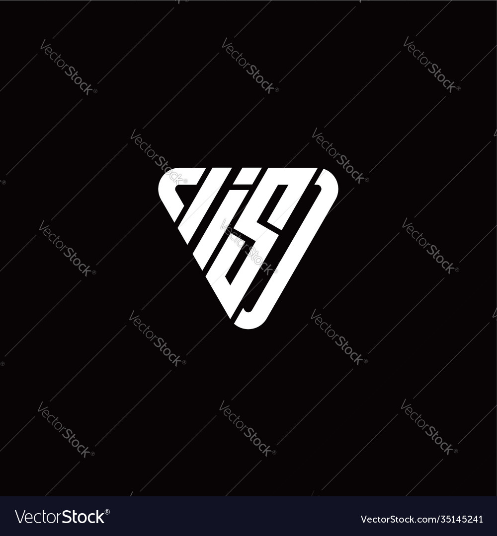 Initial letter i s linked triangle design logo vector image Initial letter i s linked triangle design logo