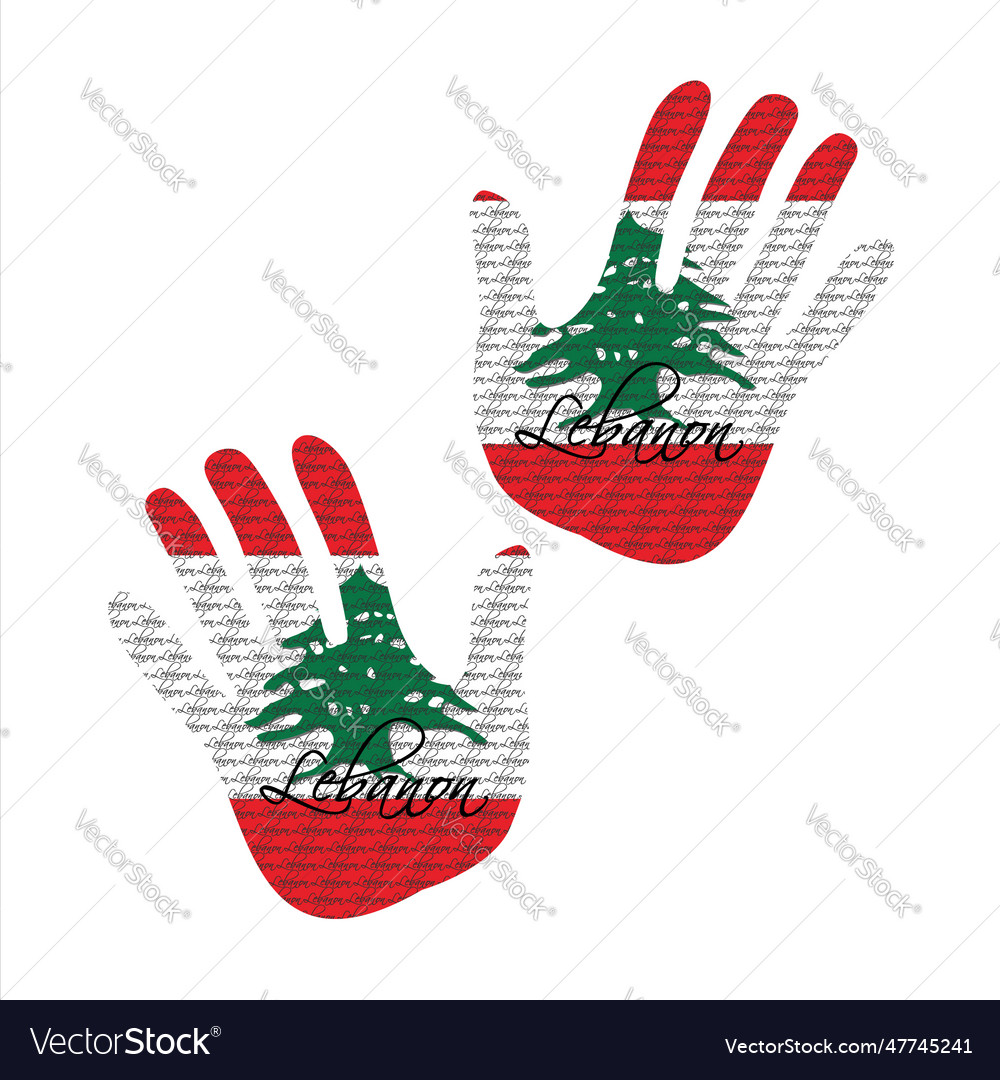 Lebanon flag hand