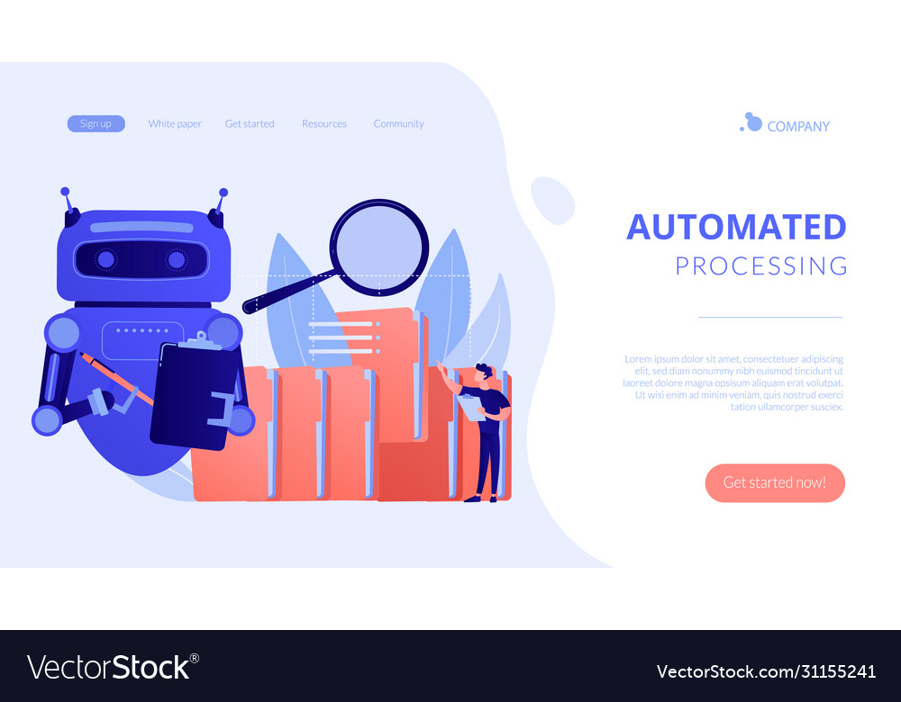 Robotic process automation concept landing page vector image Robotic process automation concept landing page