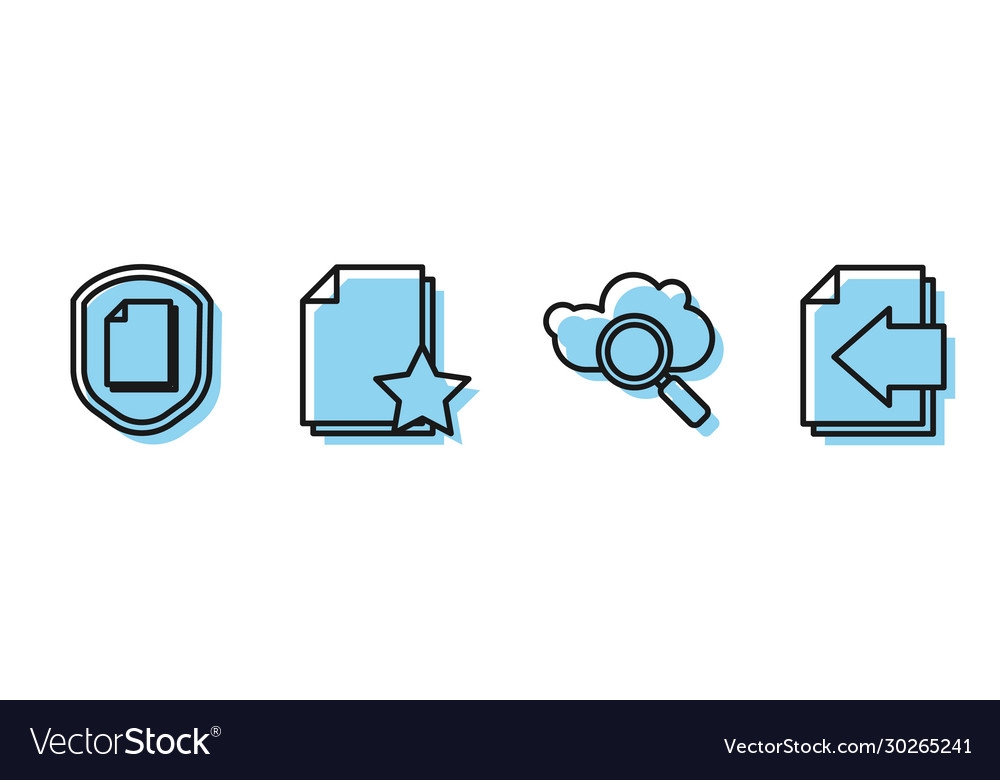 Set line search cloud computing document vector image Set line search cloud computing document