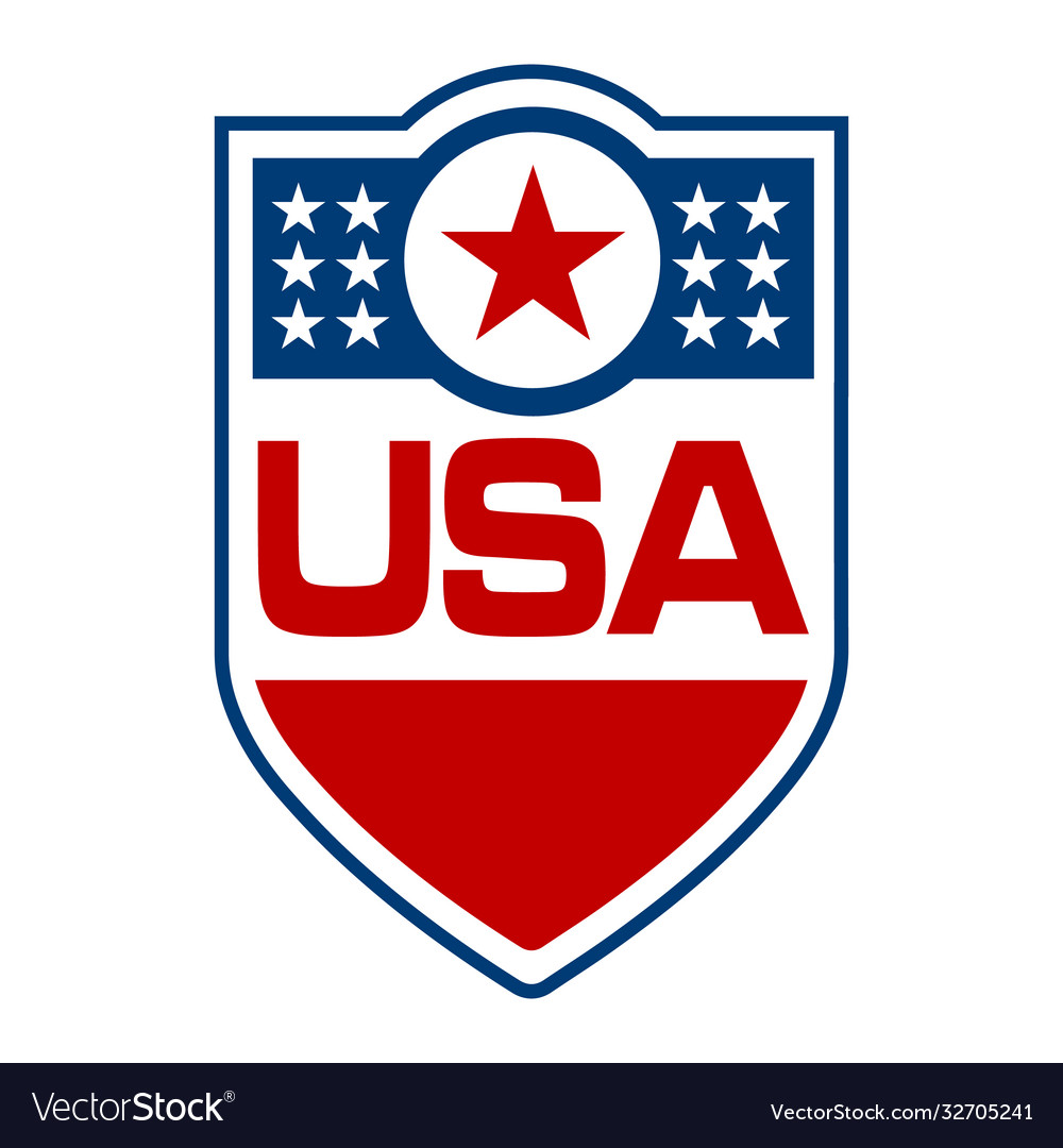 Stars and stripes red and blue usa emblem badge Vector Image