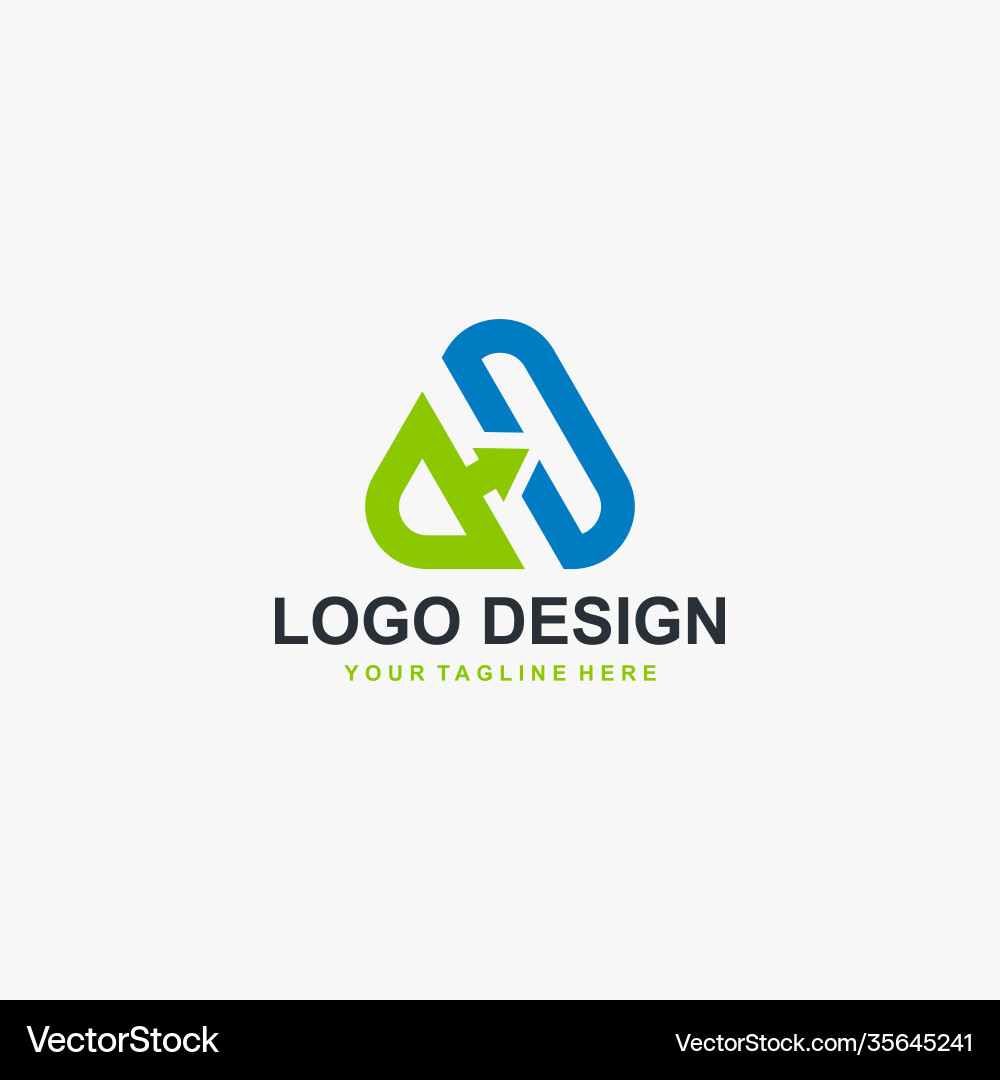 Triangle arrow logo design Royalty Free Vector Image