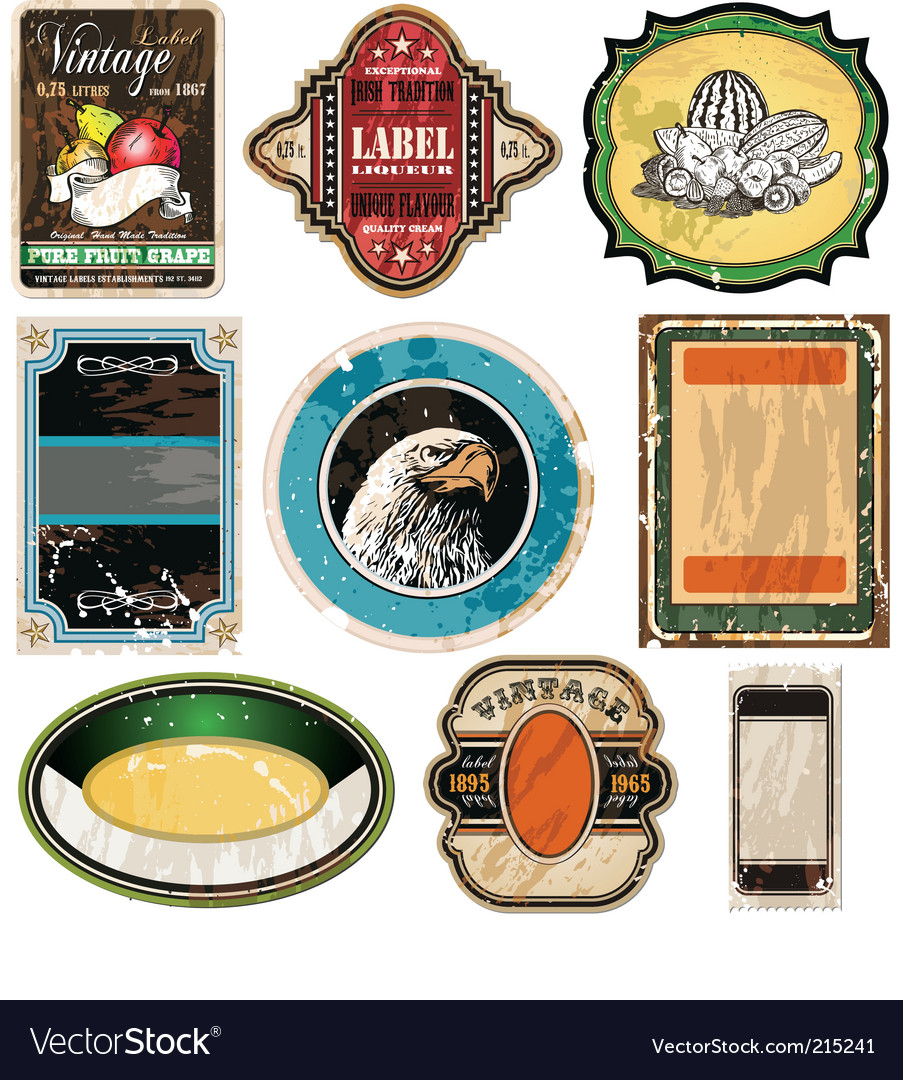 Vintage labels collection set