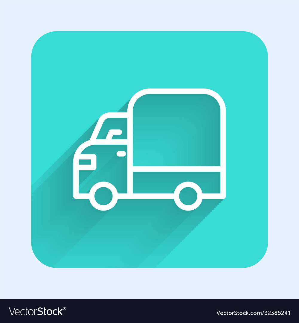 White line delivery cargo truck vehicle icon vector image White line delivery cargo truck vehicle icon