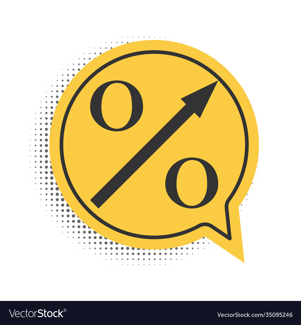 Black percent up arrow icon isolated on white vector image Black percent up arrow icon isolated on white