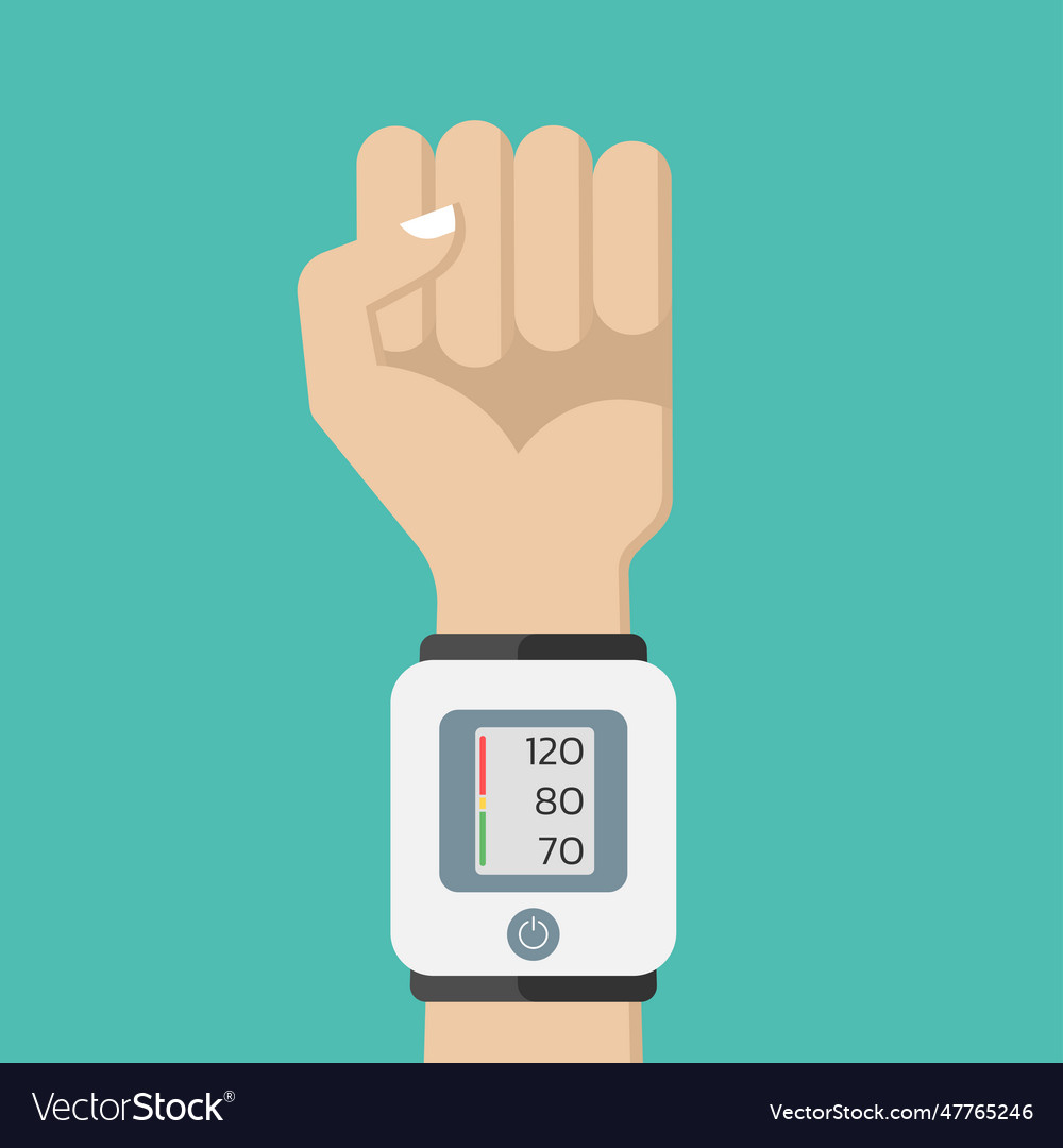 Blood pressure measuring concept with arm Vector Image