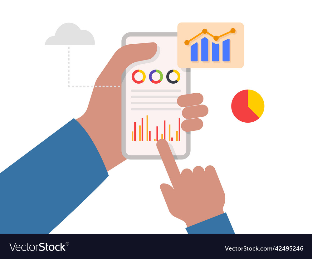 Data analytics dashboard business finance report vector image Data analytics dashboard business finance report