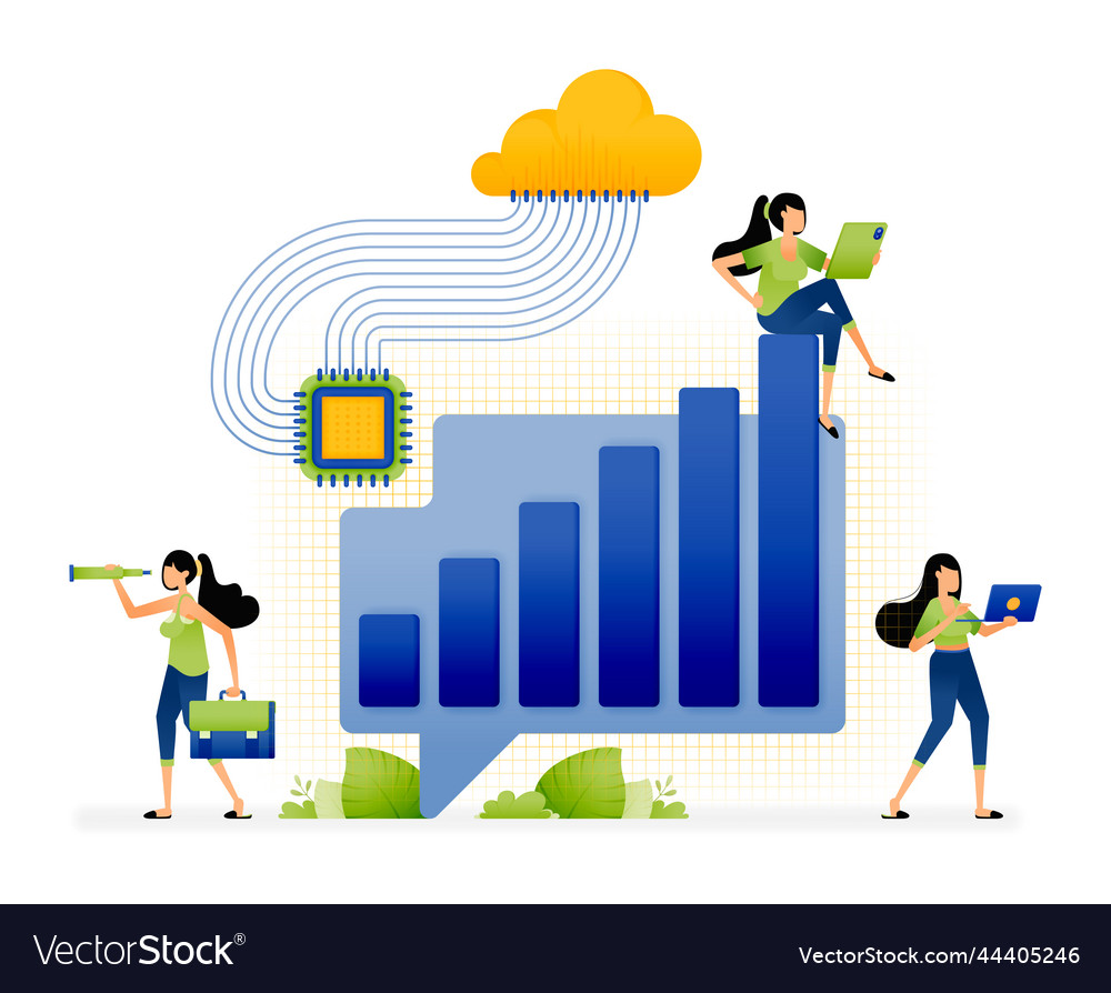 Discussion and analysis of chart increases vector image Discussion and analysis of chart increases
