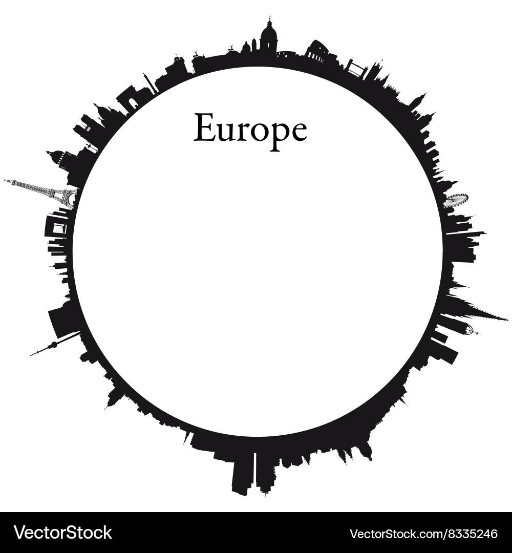 Europe Format Rond Europe circular background Royalty Free Vector Image