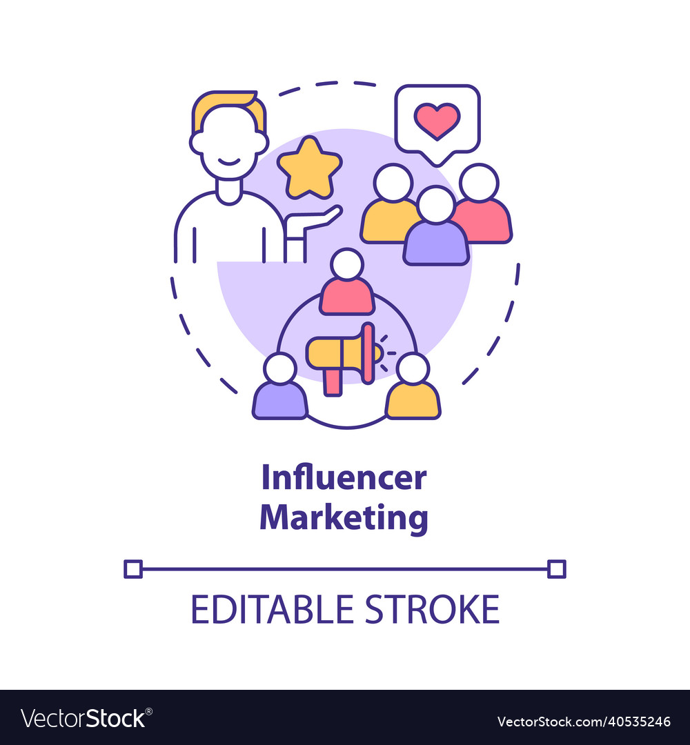 Influencer marketing concept icon Royalty Free Vector Image